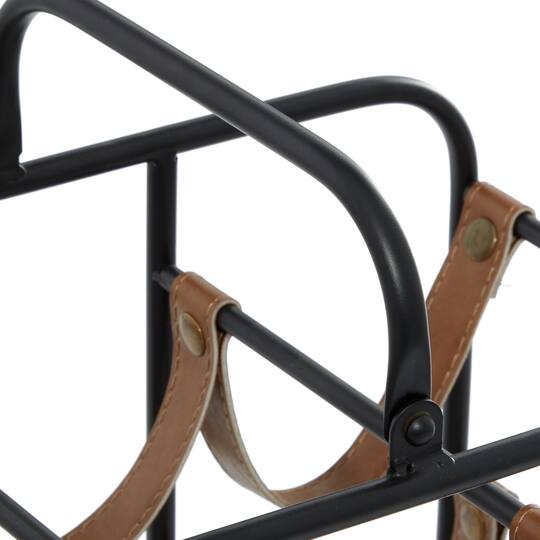 16" Black Metal Contemporary Wine Rack